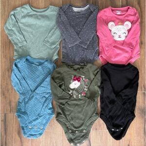 Infant Girl Long Sleeve Bodysuits 3-6 Months